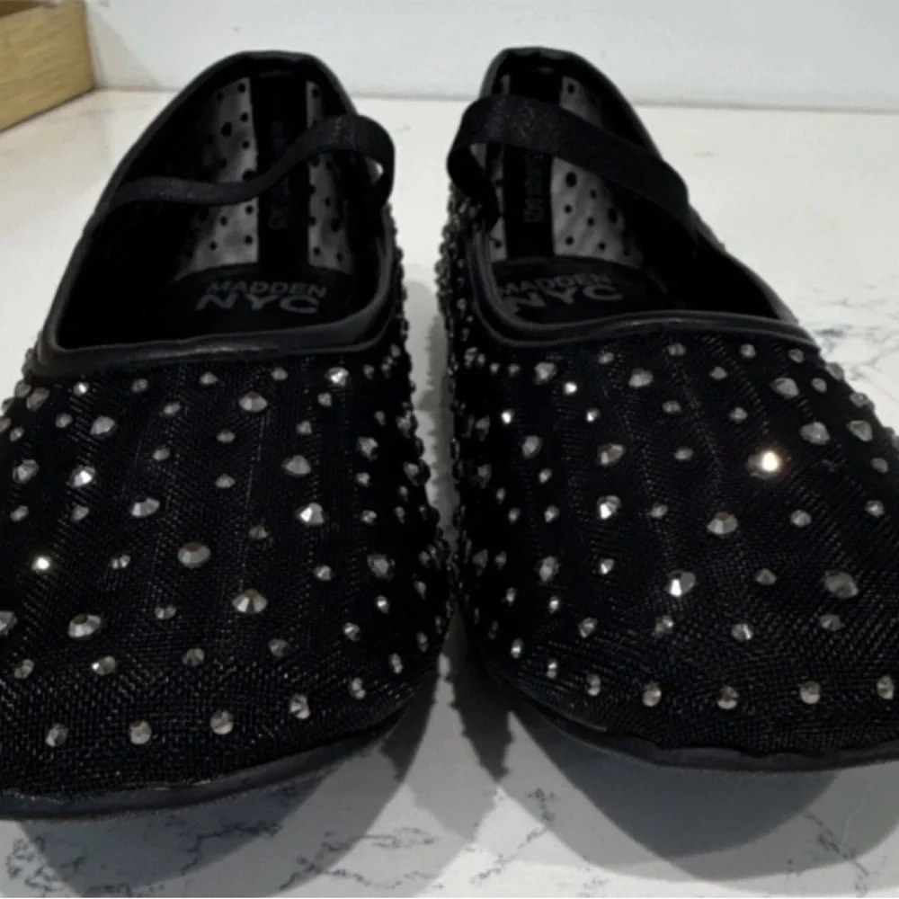 Madden‎ Women's MESH Black Studded Slip-On Flats US 4 EU 36